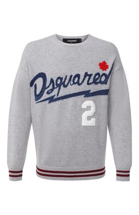 Мужской джемпер из шерсти и хлопка DSQUARED2 серого цвета по цене 52700 руб., арт. S74HA1085/S17388 | Фото 1 Мужской джемпер из шерсти и хлопка DSQUARED2 серого цвета, арт. S74HA1085/S17388 | Фото 1