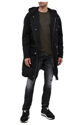 Мужская хлопковая футболка DSQUARED2 хаки цвета по цене 17150 руб., арт. S79GC0003/S23009 | Фото 2 Мужская хлопковая футболка DSQUARED2 хаки цвета, арт. S79GC0003/S23009 | Фото 2