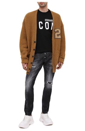 Мужская хлопковая футболка DSQUARED2 черного цвета по цене 17150 руб., арт. S79GC0003/S23009 | Фото 2 Мужская хлопковая футболка DSQUARED2 черного цвета, арт. S79GC0003/S23009 | Фото 2
