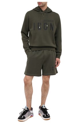 Мужской хлопковое худи DSQUARED2 хаки цвета по цене 33950 руб., арт. S79GU0003/S25042 | Фото 2 Мужской хлопковое худи DSQUARED2 хаки цвета, арт. S79GU0003/S25042 | Фото 2