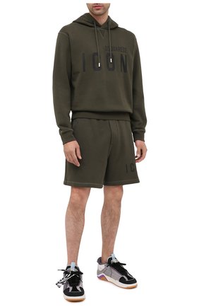 Мужские хлопковые шорты DSQUARED2 хаки цвета по цене 26050 руб., арт. S79MU0007/S25042 | Фото 2 Мужские хлопковые шорты DSQUARED2 хаки цвета, арт. S79MU0007/S25042 | Фото 2