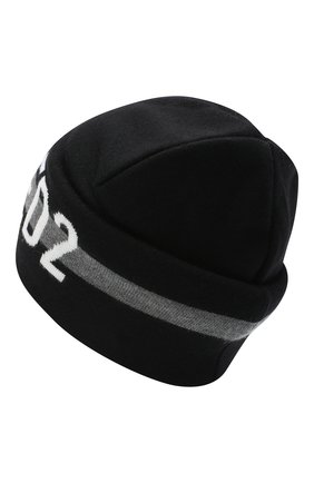 Мужская шерстяная шапка DSQUARED2 черного цвета по цене 22450 руб., арт. KNM0002 01W03174 | Фото 2 Мужская шерстяная шапка DSQUARED2 черного цвета, арт. KNM0002 01W03174 | Фото 2