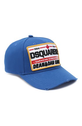 Мужской хлопковая бейсболка DSQUARED2 синего цвета по цене 12100 руб., арт. BCM0355 05C00001 | Фото 1 Мужской хлопковая бейсболка DSQUARED2 синего цвета, арт. BCM0355 05C00001 | Фото 1