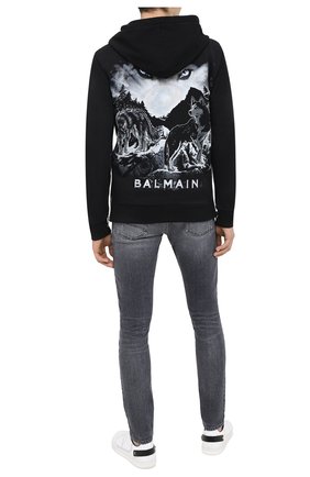Мужская хлопковая толстовка BALMAIN черного цвета по цене 125000 руб., арт. UH13249/I307 | Фото 2 Мужская хлопковая толстовка BALMAIN черного цвета, арт. UH13249/I307 | Фото 2