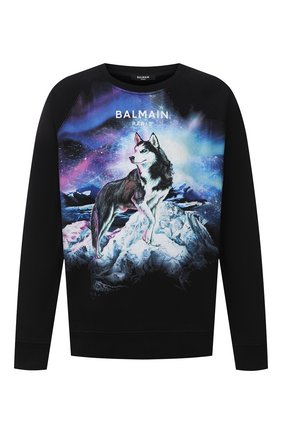 Мужской хлопковый свитшот BALMAIN черного цвета по цене 68800 руб., арт. UH13418/I310 | Фото 1 Мужской хлопковый свитшот BALMAIN черного цвета, арт. UH13418/I310 | Фото 1