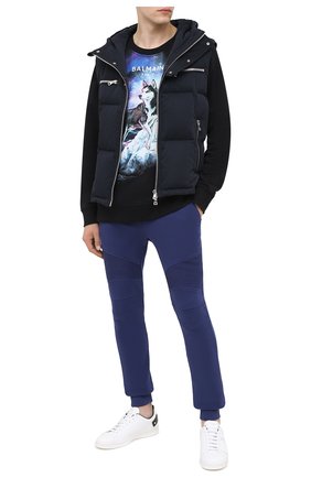 Мужской хлопковый свитшот BALMAIN черного цвета по цене 68800 руб., арт. UH13418/I310 | Фото 2 Мужской хлопковый свитшот BALMAIN черного цвета, арт. UH13418/I310 | Фото 2