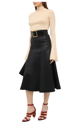 Женские кожаные босоножки ALEXANDER MCQUEEN красного цвета по цене 128500 руб., арт. 633485/WHWQ8 | Фото 2 Женские кожаные босоножки ALEXANDER MCQUEEN красного цвета, арт. 633485/WHWQ8 | Фото 2 (Материал внутренний: Натуральная кожа; Подошва: Плоская; Каблук тип: Фигурный; Материал внешний: Кожа; Длина стельки: 26,5; ширина носка стельки: 8,7)