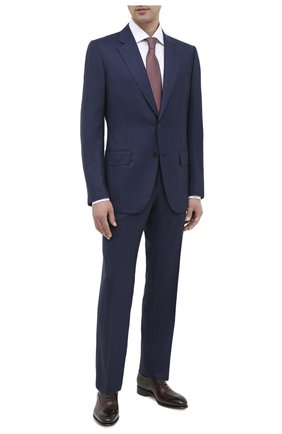 Мужской шерстяной костюм ZEGNA COUTURE темно-синего цвета по цене 453000 руб., арт. 822N05/21L2N5 | Фото 1 Мужской шерстяной костюм ZEGNA COUTURE темно-синего цвета, арт. 822N05/21L2N5 | Фото 1 (Материал внешний: Шерсть; Материал подклада: Купро; Рукава: Длинные; Костюмы М: Однобортный; Стили: Классический)