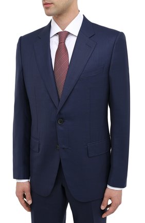 Мужской шерстяной костюм ZEGNA COUTURE темно-синего цвета по цене 453000 руб., арт. 822N05/21L2N5 | Фото 2 Мужской шерстяной костюм ZEGNA COUTURE темно-синего цвета, арт. 822N05/21L2N5 | Фото 2 (Материал внешний: Шерсть; Материал подклада: Купро; Рукава: Длинные; Костюмы М: Однобортный; Стили: Классический)