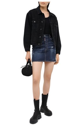 Женская джинсовая юбка DSQUARED2 синего цвета по цене 62300 руб., арт. S75MA0751/S30342 | Фото 2 Женская джинсовая юбка DSQUARED2 синего цвета, арт. S75MA0751/S30342 | Фото 2