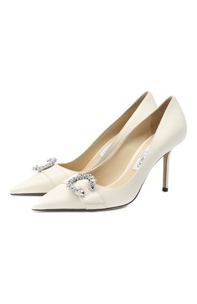 Женская кожаные туфли saresa 85 JIMMY CHOO белого цвета по цене 69800 руб., арт. SARESA 85/NAP | Фото 1 Женская кожаные туфли saresa 85 JIMMY CHOO белого цвета, арт. SARESA 85/NAP | Фото 1