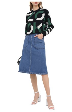 Женская джинсовая юбка KENZO синего цвета по цене 22450 руб., арт. FA62DJ2576EA | Фото 2 Женская джинсовая юбка KENZO синего цвета, арт. FA62DJ2576EA | Фото 2