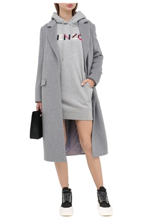Женское хлопковое платье KENZO серого цвета по цене 38950 руб., арт. FA62R07724M0 | Фото 2 Женское хлопковое платье KENZO серого цвета, арт. FA62R07724M0 | Фото 2