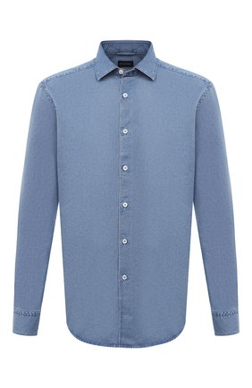 Мужская джинсовая рубашка ERMENEGILDO ZEGNA голубого цвета по цене 23250 руб., арт. UVX28/SRF5 | Фото 1 Мужская джинсовая рубашка ERMENEGILDO ZEGNA голубого цвета, арт. UVX28/SRF5 | Фото 1