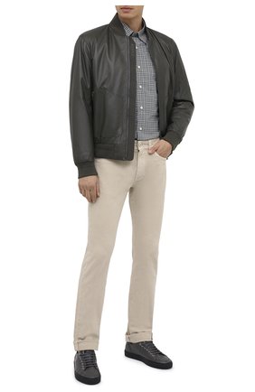 Мужская хлопковая рубашка ERMENEGILDO ZEGNA зеленого цвета по цене 28800 руб., арт. UVX08/SAL2 | Фото 2 Мужская хлопковая рубашка ERMENEGILDO ZEGNA зеленого цвета, арт. UVX08/SAL2 | Фото 2