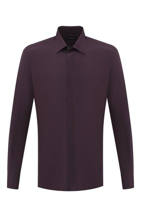 Мужская сорочка из шелка и хлопка ERMENEGILDO ZEGNA фиолетового цвета по цене 46950 руб., арт. 801452/9YC0CA | Фото 1 Мужская сорочка из шелка и хлопка ERMENEGILDO ZEGNA фиолетового цвета, арт. 801452/9YC0CA | Фото 1