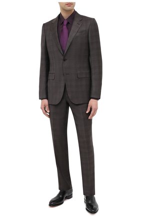 Мужская сорочка из шелка и хлопка ERMENEGILDO ZEGNA фиолетового цвета по цене 46950 руб., арт. 801452/9YC0CA | Фото 2 Мужская сорочка из шелка и хлопка ERMENEGILDO ZEGNA фиолетового цвета, арт. 801452/9YC0CA | Фото 2