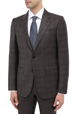 Мужской костюм шерсти и шелка ERMENEGILDO ZEGNA коричневого цвета по цене 221000 руб., арт. 816540/221225 | Фото 2 Мужской костюм шерсти и шелка ERMENEGILDO ZEGNA коричневого цвета, арт. 816540/221225 | Фото 2