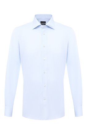Мужская хлопковая сорочка ERMENEGILDO ZEGNA голубого цвета по цене 48350 руб., арт. 801501/9MS0BR | Фото 1 Мужская хлопковая сорочка ERMENEGILDO ZEGNA голубого цвета, арт. 801501/9MS0BR | Фото 1 (Материал внешний: Хлопок; Длина (для топов): Стандартные; Рукава: Длинные; Случай: Формальный; Стили: Классический; Манжеты: На пуговицах; Принт: Однотонные; Воротник: Акула)