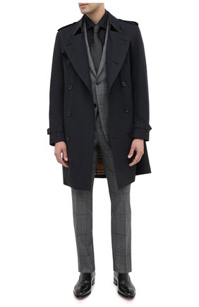 Мужская хлопковая сорочка ERMENEGILDO ZEGNA черного цвета по цене 35350 руб., арт. 801069/9MS0BR | Фото 2 Мужская хлопковая сорочка ERMENEGILDO ZEGNA черного цвета, арт. 801069/9MS0BR | Фото 2 (Материал внешний: Хлопок; Длина (для топов): Стандартные; Рукава: Длинные; Случай: Формальный; Стили: Классический; Воротник: Кент; Принт: Однотонные; Манжеты: На пуговицах)