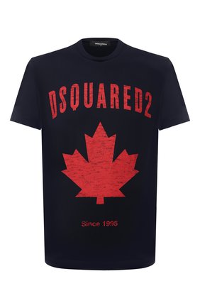 Мужская хлопковая футболка DSQUARED2 темно-синего цвета по цене 18150 руб., арт. S74GD0706/S22427 | Фото 1 Мужская хлопковая футболка DSQUARED2 темно-синего цвета, арт. S74GD0706/S22427 | Фото 1