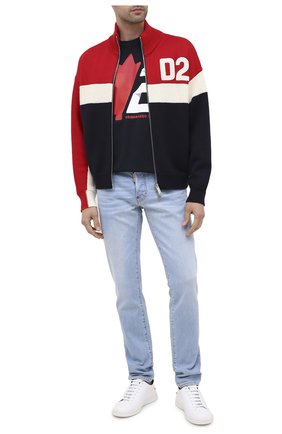Мужская хлопковая футболка DSQUARED2 темно-синего цвета по цене 19950 руб., арт. S74GD0756/S22427 | Фото 2 Мужская хлопковая футболка DSQUARED2 темно-синего цвета, арт. S74GD0756/S22427 | Фото 2