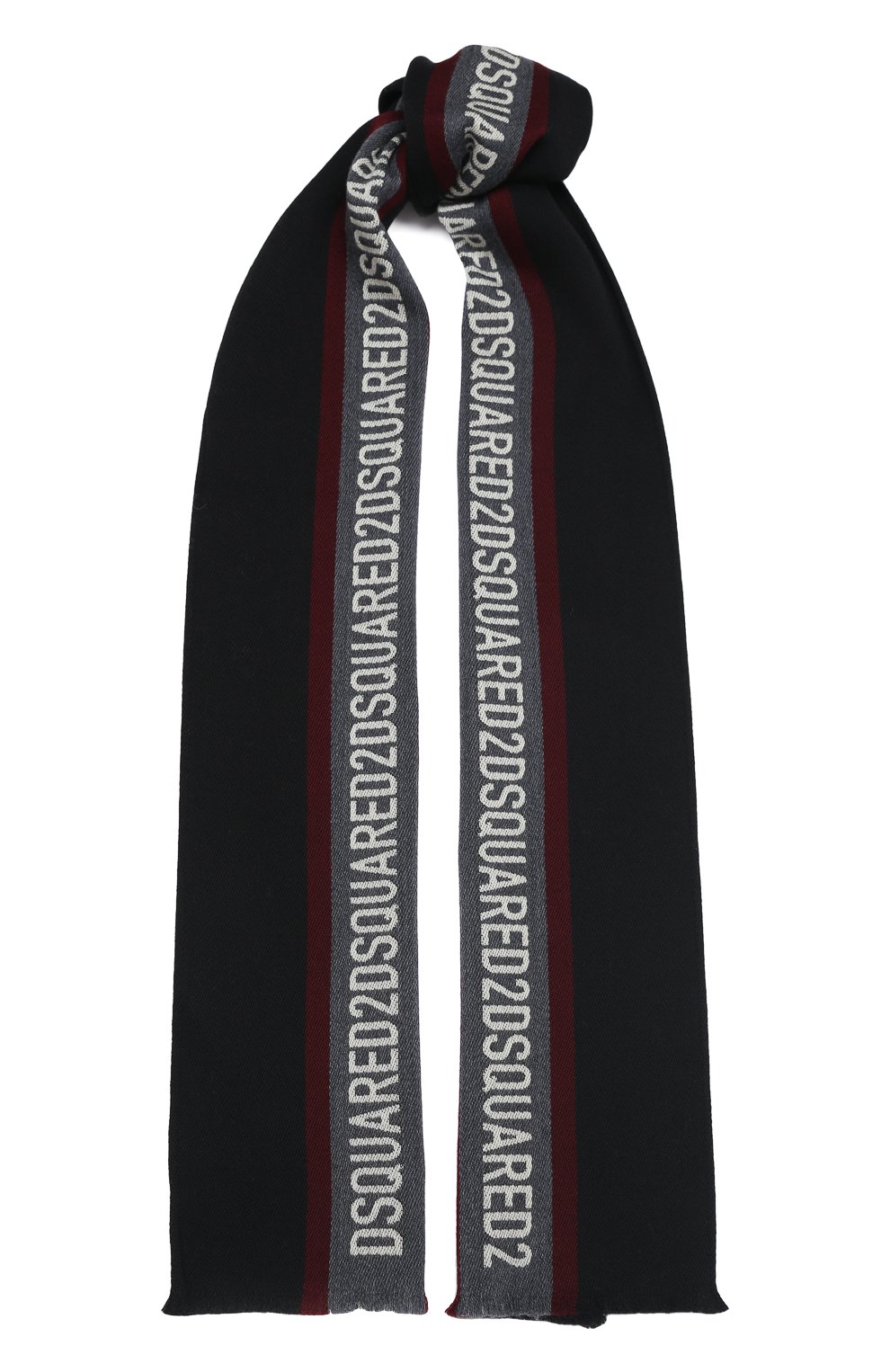 Мужской шерстяной шарф DSQUARED2 черного цвета, арт. SCM0020 01W03179 | Фото 1