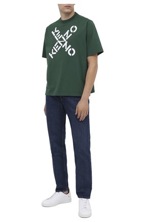 Мужская хлопковая футболка kenzo sport KENZO зеленого цвета по цене 9855 руб., арт. FA65TS5024SJ | Фото 2 Мужская хлопковая футболка kenzo sport KENZO зеленого цвета, арт. FA65TS5024SJ | Фото 2