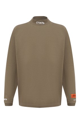 Мужская хлопковый лонгслив HERON PRESTON хаки цвета по цене 23050 руб., арт. HMAB017F20JER0015501 | Фото 1 Мужская хлопковый лонгслив HERON PRESTON хаки цвета, арт. HMAB017F20JER0015501 | Фото 1