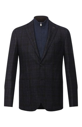 Мужской шерстяной пиджак CORNELIANI темно-синего цвета по цене 130500 руб., арт. 86X528-0816318/90 | Фото 1 Мужской шерстяной пиджак CORNELIANI темно-синего цвета, арт. 86X528-0816318/90 | Фото 1