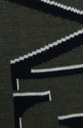Детский шерстяной шарф EMPORIO ARMANI хаки цвета по цене 7755 руб., арт. 404612/0A464 | Фото 2 Детский шерстяной шарф EMPORIO ARMANI хаки цвета, арт. 404612/0A464 | Фото 2
