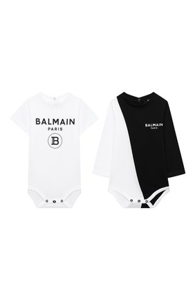 Детское комплект из двух боди BALMAIN черно-белого цвета по цене 14250 руб., арт. 6N0920/NX290/12-36M | Фото 1 Детское комплект из двух боди BALMAIN черно-белого цвета, арт. 6N0920/NX290/12-36M | Фото 1