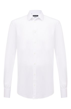 Мужская хлопковая сорочка DOLCE & GABBANA белого цвета по цене 36300 руб., арт. G5EJ0T/FUEEE | Фото 1 Мужская хлопковая сорочка DOLCE & GABBANA белого цвета, арт. G5EJ0T/FUEEE | Фото 1 (Материал внешний: Хлопок; Рукава: Длинные; Длина (для топов): Стандартные; Случай: Формальный; Стили: Классический; Воротник: Кент; Принт: Однотонные; Манжеты: На пуговицах)