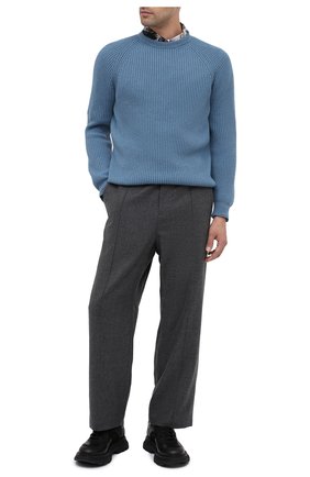 Мужской кашемировый свитер IL BORGO CASHMERE голубого цвета по цене 78750 руб., арт. 54-663G0 | Фото 2 Мужской кашемировый свитер IL BORGO CASHMERE голубого цвета, арт. 54-663G0 | Фото 2