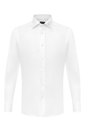 Мужская хлопковая сорочка ERMENEGILDO ZEGNA белого цвета по цене 32950 руб., арт. 801031/9MS0BR | Фото 1 Мужская хлопковая сорочка ERMENEGILDO ZEGNA белого цвета, арт. 801031/9MS0BR | Фото 1 (Материал внешний: Хлопок; Длина (для топов): Стандартные; Рукава: Длинные; Случай: Формальный; Стили: Классический; Воротник: Кент; Принт: Однотонные; Манжеты: На пуговицах)
