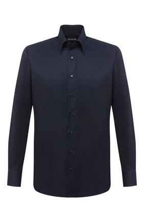 Мужская хлопковая сорочка ZILLI темно-синего цвета по цене 82150 руб., арт. MFU-00702-01077/0001 | Фото 1