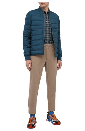 Мужская двусторонняя куртка KENZO бирюзового цвета по цене 47800 руб., арт. FA65BL1111NF | Фото 2 Мужская двусторонняя куртка KENZO бирюзового цвета, арт. FA65BL1111NF | Фото 2