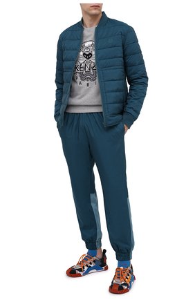 Мужские утепленные джоггеры KENZO бирюзового цвета по цене 29950 руб., арт. FA65PA5491NF | Фото 2 Мужские утепленные джоггеры KENZO бирюзового цвета, арт. FA65PA5491NF | Фото 2 (Длина (брюки, джинсы): Стандартные; Материал внешний: Синтетический материал; Материал подклада: Синтетический материал; Силуэт М (брюки): Джоггеры; Стили: Спорт-шик)