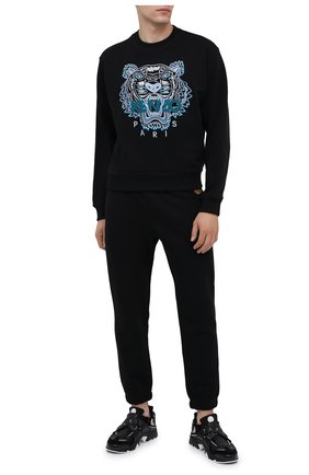 Мужской хлопковые джоггеры KENZO черного цвета по цене 20600 руб., арт. FA65PA7114MD | Фото 2 Мужской хлопковые джоггеры KENZO черного цвета, арт. FA65PA7114MD | Фото 2