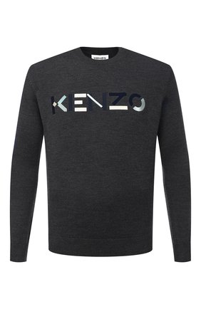 Мужской шерстяной джемпер KENZO темно-серого цвета по цене 27550 руб., арт. FA65PU5413LA | Фото 1 Мужской шерстяной джемпер KENZO темно-серого цвета, арт. FA65PU5413LA | Фото 1