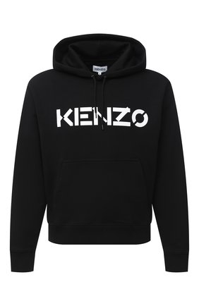 Мужской хлопковое худи KENZO черно-белого цвета по цене 29300 руб., арт. FA65SW3004MD | Фото 1 Мужской хлопковое худи KENZO черно-белого цвета, арт. FA65SW3004MD | Фото 1