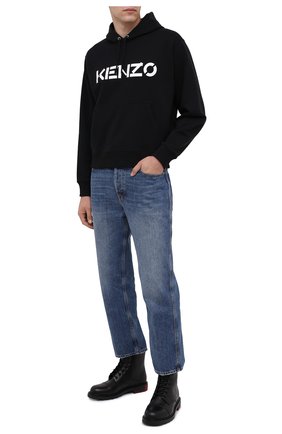 Мужской хлопковое худи KENZO черно-белого цвета по цене 29300 руб., арт. FA65SW3004MD | Фото 2 Мужской хлопковое худи KENZO черно-белого цвета, арт. FA65SW3004MD | Фото 2