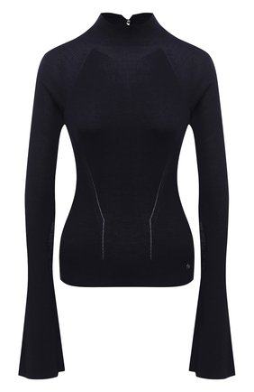 Женская водолазка из кашемира и шелка LANVIN темно-синего цвета по цене 82650 руб., арт. RW-T0629M-MA02-A20 | Фото 1 Женская водолазка из кашемира и шелка LANVIN темно-синего цвета, арт. RW-T0629M-MA02-A20 | Фото 1