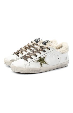 Женские кожаные кеды superstar GOLDEN GOOSE DELUXE BRAND белого цвета по цене 37600 руб., арт. GWF00101.F000823 | Фото 1 Женские кожаные кеды superstar GOLDEN GOOSE DELUXE BRAND белого цвета, арт. GWF00101.F000823 | Фото 1