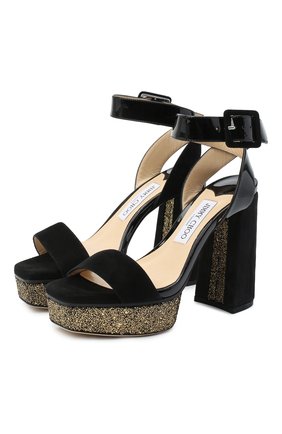 Женские кожаные босоножки jax 115 JIMMY CHOO черного цвета по цене 59950 руб., арт. JAX/PF 115/JJK | Фото 1 Женские кожаные босоножки jax 115 JIMMY CHOO черного цвета, арт. JAX/PF 115/JJK | Фото 1