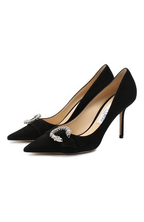 Женские замшевые туфли saresa 85 JIMMY CHOO черного цвета по цене 68700 руб., арт. SARESA 85/SUE | Фото 1 Женские замшевые туфли saresa 85 JIMMY CHOO черного цвета, арт. SARESA 85/SUE | Фото 1