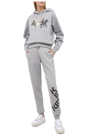 Женские хлопковые джоггеры kenzo sport KENZO серого цвета по цене 19950 руб., арт. FA62PA7224MS | Фото 2 Женские хлопковые джоггеры kenzo sport KENZO серого цвета, арт. FA62PA7224MS | Фото 2