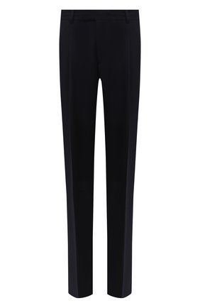 Мужские шерстяные брюки GIORGIO ARMANI темно-синего цвета по цене 63400 руб., арт. 0SGPP0BF/T004K | Фото 1 Мужские шерстяные брюки GIORGIO ARMANI темно-синего цвета, арт. 0SGPP0BF/T004K | Фото 1 (Длина (брюки, джинсы): Стандартные; Материал подклада: Синтетический материал; Материал внешний: Шерсть; Случай: Повседневный; Стили: Кэжуэл)