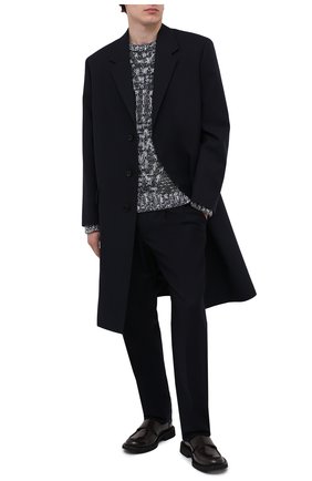 Мужские шерстяные брюки GIORGIO ARMANI темно-синего цвета по цене 63400 руб., арт. 0SGPP0BF/T004K | Фото 2 Мужские шерстяные брюки GIORGIO ARMANI темно-синего цвета, арт. 0SGPP0BF/T004K | Фото 2 (Длина (брюки, джинсы): Стандартные; Материал подклада: Синтетический материал; Материал внешний: Шерсть; Случай: Повседневный; Стили: Кэжуэл)
