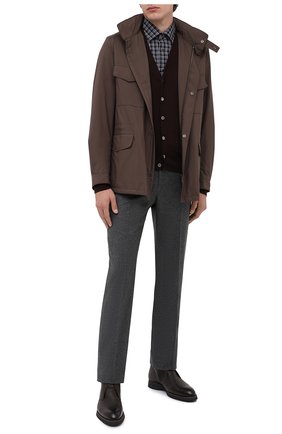 Мужской кардиган из кашемира и шелка IL BORGO CASHMERE коричневого цвета по цене 76200 руб., арт. 54-1227G0 | Фото 2 Мужской кардиган из кашемира и шелка IL BORGO CASHMERE коричневого цвета, арт. 54-1227G0 | Фото 2